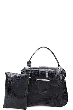2 IN 1 CROC PATTERN CROSSBODY BAG WITH COIN PURSE