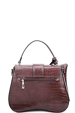 2 IN 1 CROC PATTERN CROSSBODY BAG WITH COIN PURSE