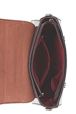 2 IN 1 CROC PATTERN CROSSBODY BAG WITH COIN PURSE