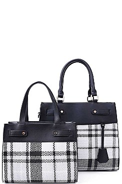 2 IN 1 SATCHEL SET WITH LONG STRAP