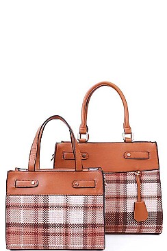 2 IN 1 SATCHEL SET WITH LONG STRAP