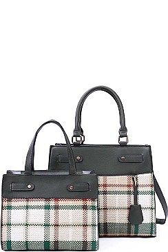 2 IN 1 SATCHEL SET WITH LONG STRAP