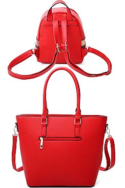 2 IN 1 CHECK TOTE AND MINI BACKPACK SET