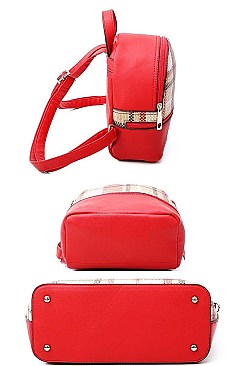 2 IN 1 CHECK TOTE AND MINI BACKPACK SET