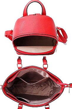 2 IN 1 CHECK TOTE AND MINI BACKPACK SET