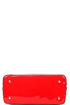 3 IN 1 ANIMAL SKIN TEXTURED SATCHEL CLUTCH AND WALLET SET