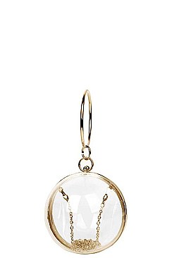 TRANSPARENT BALL SHAPE CLUTCH WITH CHAIN