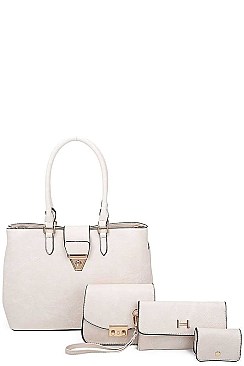 4IN1 DESIGNER MODERN SATCHEL CROSS BODY CLUTCH AND PURSE SET