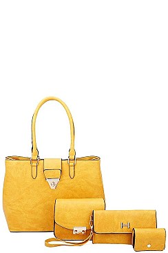 4IN1 DESIGNER MODERN SATCHEL CROSS BODY CLUTCH AND PURSE SET