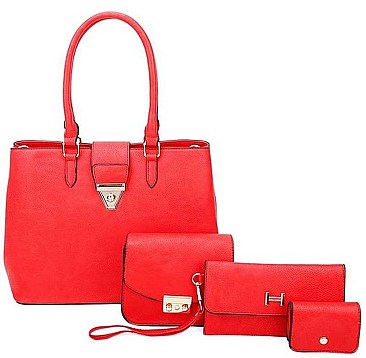 4IN1 DESIGNER MODERN SATCHEL CROSS BODY CLUTCH AND PURSE SET