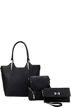 3 IN 1 MODERN SATCHEL BACKPACK AND CLUTCH SET