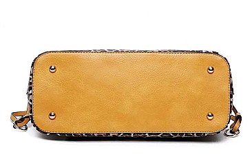 3 IN 1 TEXTURED LEOPARD PRINT TOTE BAG SET