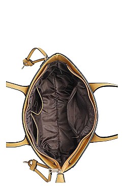 3 IN 1 TEXTURED LEOPARD PRINT TOTE BAG SET