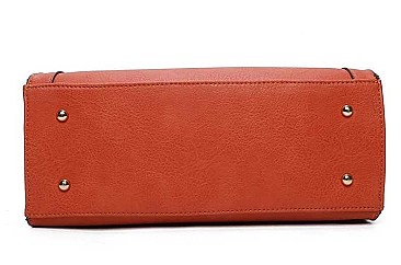 3 IN 1 SMOOTH LEATHER ZIPPER TOTE BAG BACKPACK AND CLUTCH SET