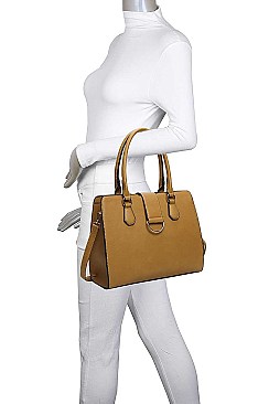 3 IN 1 FASHION PLAIN SMOOTH METAL TOTE BAG BAG AND CLUTCH SET