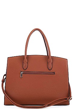 LEOPARD TWO TONE SATCHEL WITH MATCHING WALLET