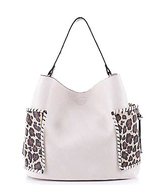 3 IN 1 LEOPARD DESIGN HOBO BAG SET