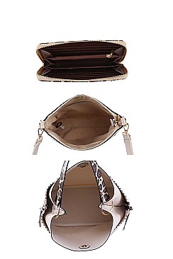 3 IN 1 LEOPARD DESIGN HOBO BAG SET