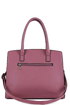 2 IN 1 RIBBON ACCENT SATCHEL WITH WALLET