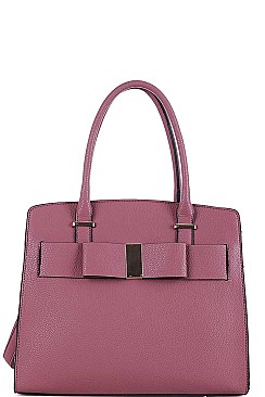2 IN 1 RIBBON ACCENT SATCHEL WITH WALLET