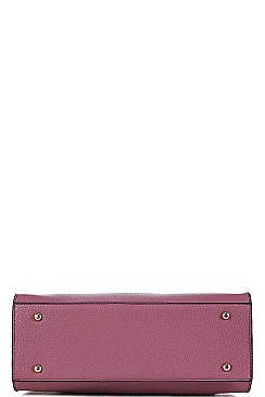 2 IN 1 RIBBON ACCENT SATCHEL WITH WALLET