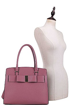 2 IN 1 RIBBON ACCENT SATCHEL WITH WALLET