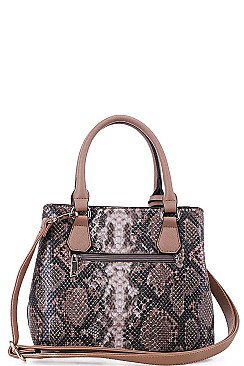 CUTE PYTHON SNAKE TEXTURE SATCHEL WITH LONG STRAP