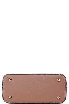 CUTE PYTHON SNAKE TEXTURE SATCHEL WITH LONG STRAP
