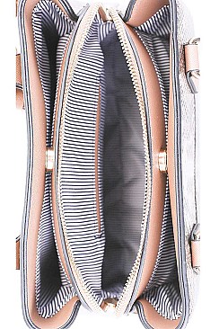 CUTE PYTHON SNAKE TEXTURE SATCHEL WITH LONG STRAP