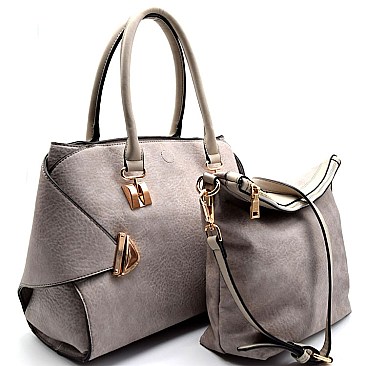 Side Push-lock Accent 2 in 1 Satchel ,LF093-LP