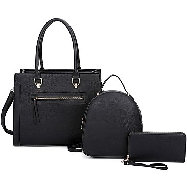 Fashion Zipper 3-in-1 Satchel Set