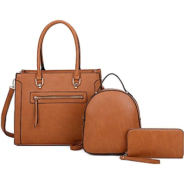 Fashion Zipper 3-in-1 Satchel Set