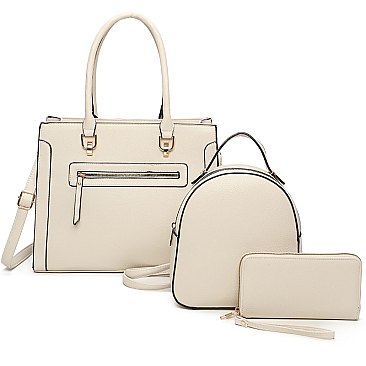 Fashion Zipper 3-in-1 Satchel Set