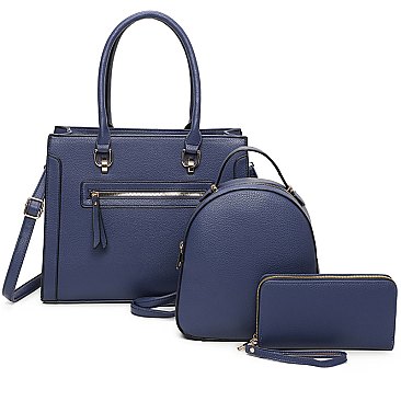 Fashion Zipper 3-in-1 Satchel Set