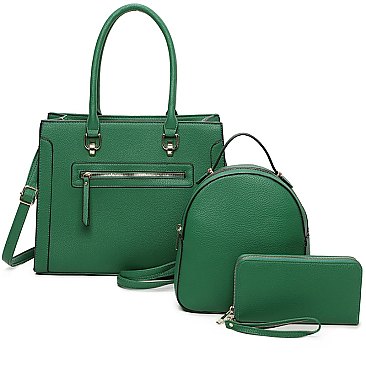 Fashion Zipper 3-in-1 Satchel Set