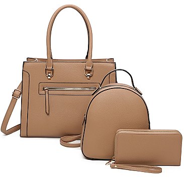 Fashion Zipper 3-in-1 Satchel Set