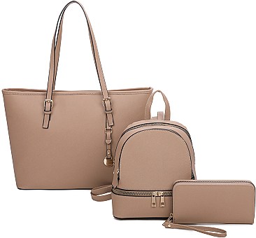 Saffiano Quality 3-in-1 Shopper Set