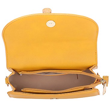 2-in-1 Bamboo Top Handle Flap Satchel