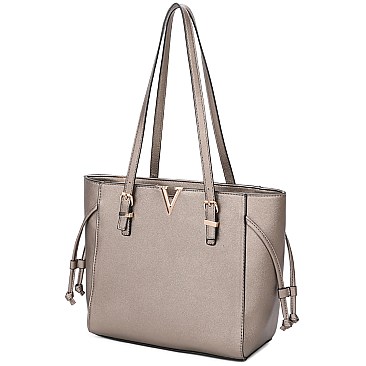 V Accent 3-in-1 Shopper Tote/Satchel Set