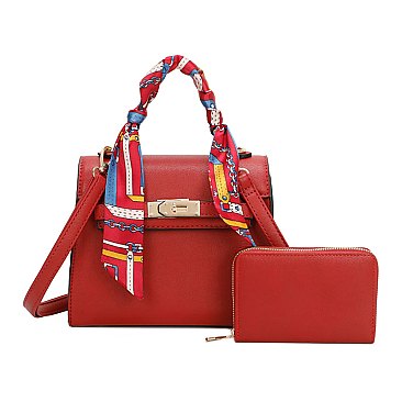 Scarf Top Handle 2-in-1 Satchel Set