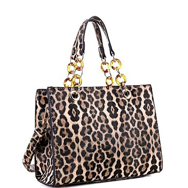 Leopard Print 2-Way Satchel