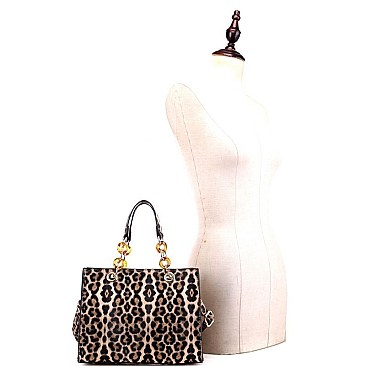 Leopard Print 2-Way Satchel