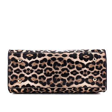 Leopard Print 2-Way Satchel