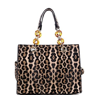 Leopard Print 2-Way Satchel