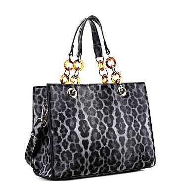 Leopard Print 2-Way Satchel