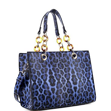 Leopard Print 2-Way Satchel