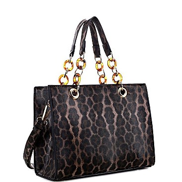 Leopard Print 2-Way Satchel