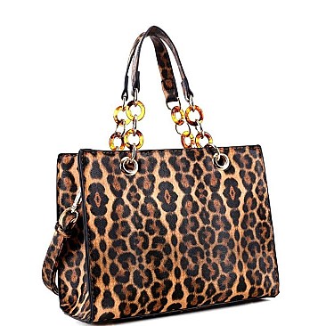 Leopard Print 2-Way Satchel