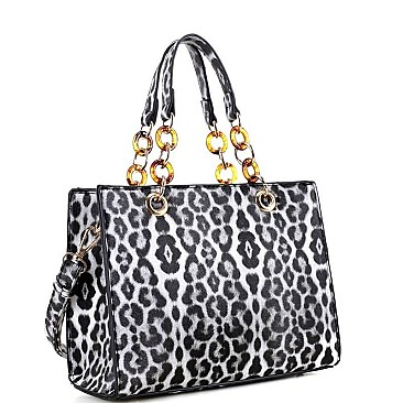 Leopard Print 2-Way Satchel