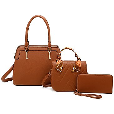 Fashion Top Handle 3-in-1 Satchel Set